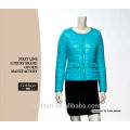 2015 Estilo Europeu 100% Poliéster Filling Women Thin Blue Padding Jacket